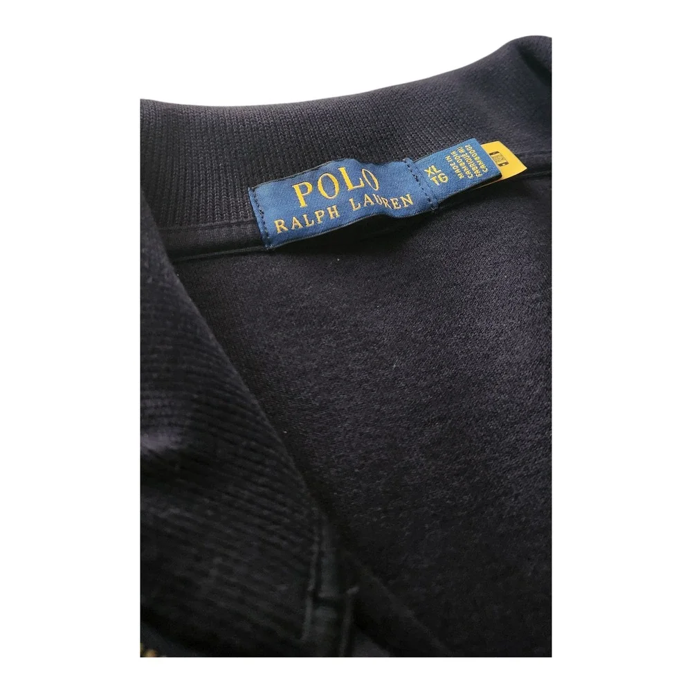 Polo Ralph Lauren Mens XL Navy Blue Cotton‎ 1/4 Zip Pullover Sweater Pony Logo